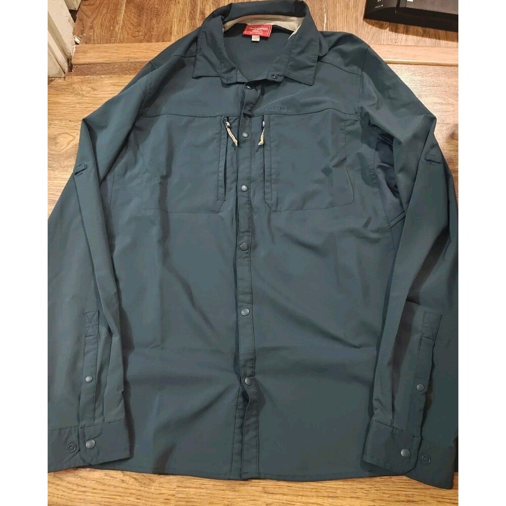 Craghoppers NosiLife Pro V Shirt Mens Large Ocean Blue Hiking Long Sleeve